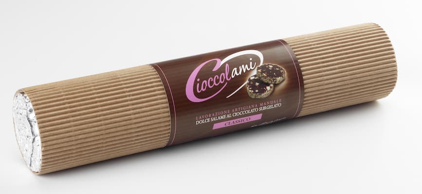 tubo salame cioccolato surgelato coccidoro, cioccolami