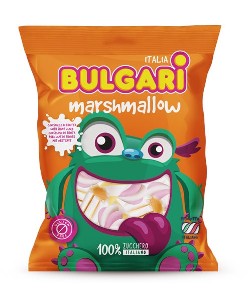 marshmallow caramelleextruded fruit juice, bulgari agostino