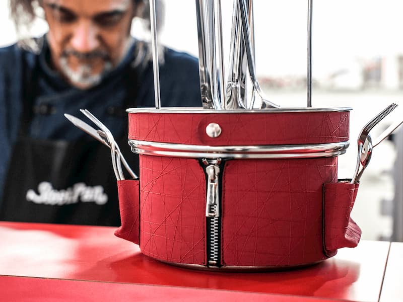 porta_posate_steel_pan porta posate, steel pan