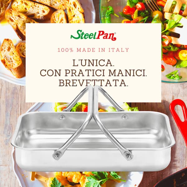 teglia con manici steel pan