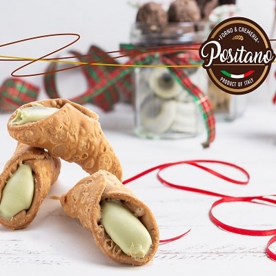 cannolo-pistacchio-positano-forno-e-cremeria cannolo al pistacchio, positano forno e cremeria