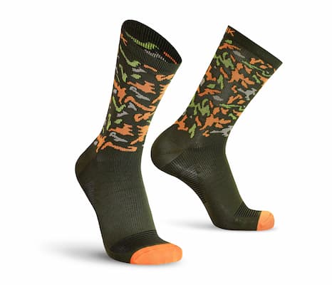 Worik_Longlife_army_arancio Worik, calza Longlife black army arancio