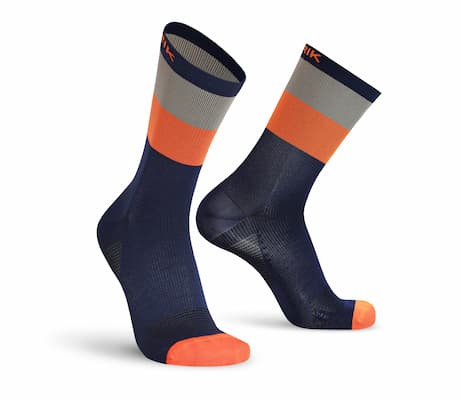 Worik_Longlife_blu_arancio Worik, calza Longlife blu arancio